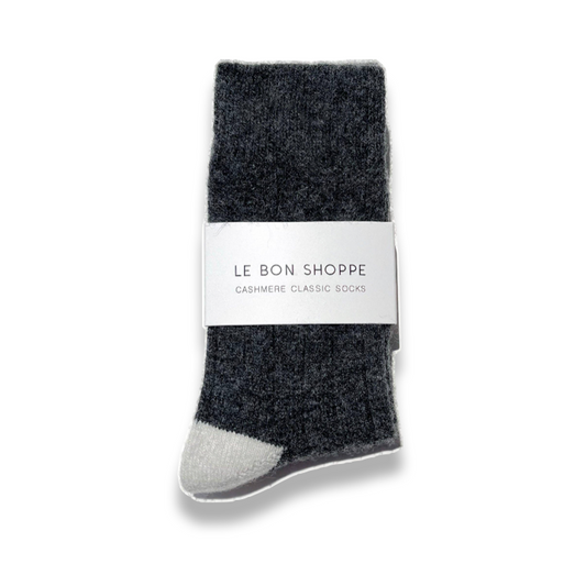 Classic Cashmere Socks | Charcoal Melange