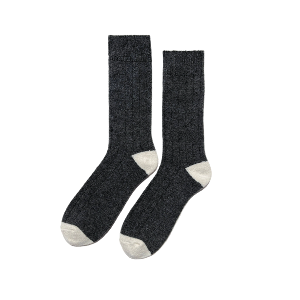 EXTENDED Cashmere Classic Socks | Charcoal Melange