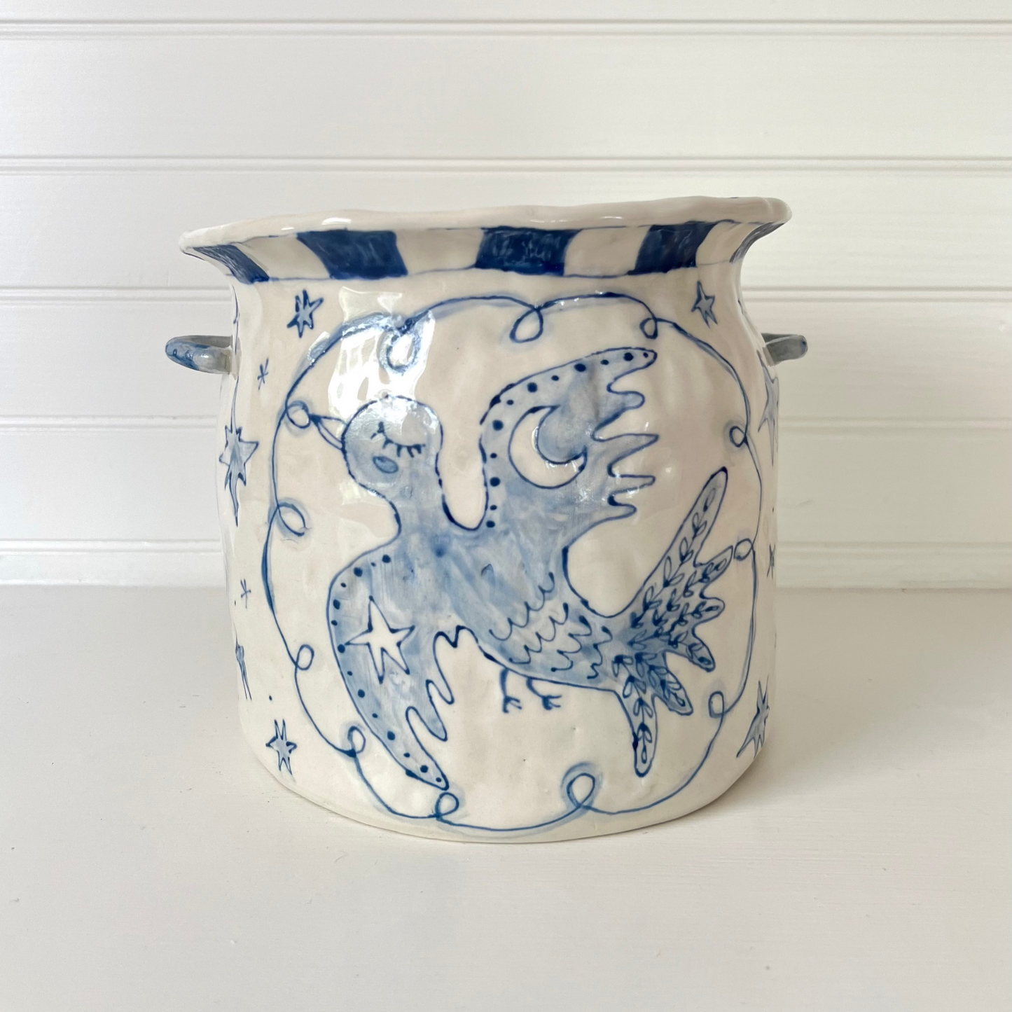 Hand painted Crock by Mosco Studios | Willow & Celestial