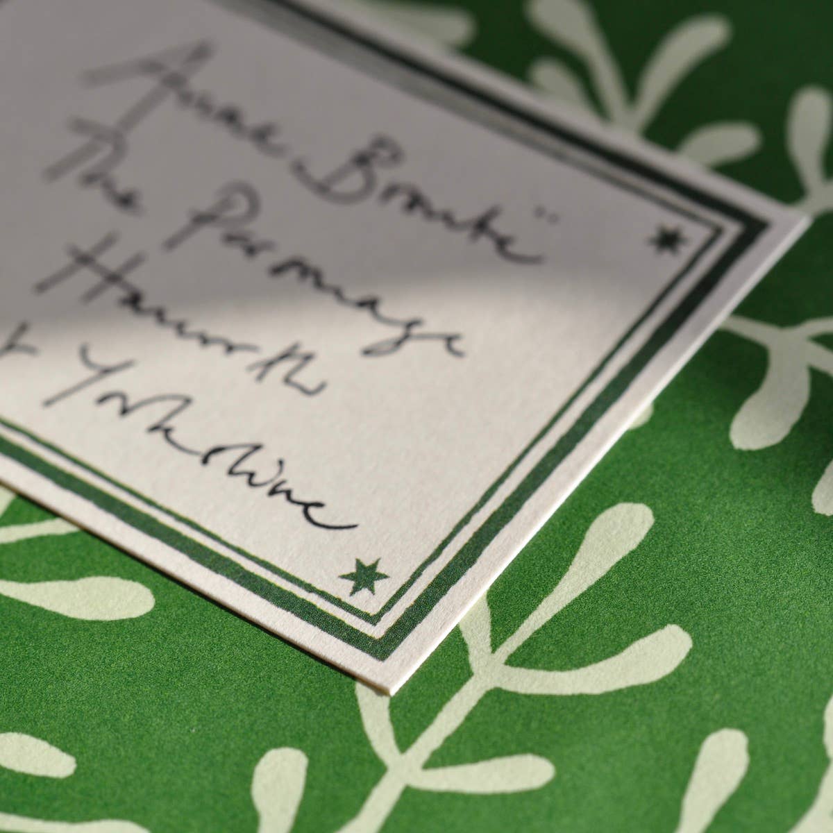 Large Green Border Labels | Set of 10