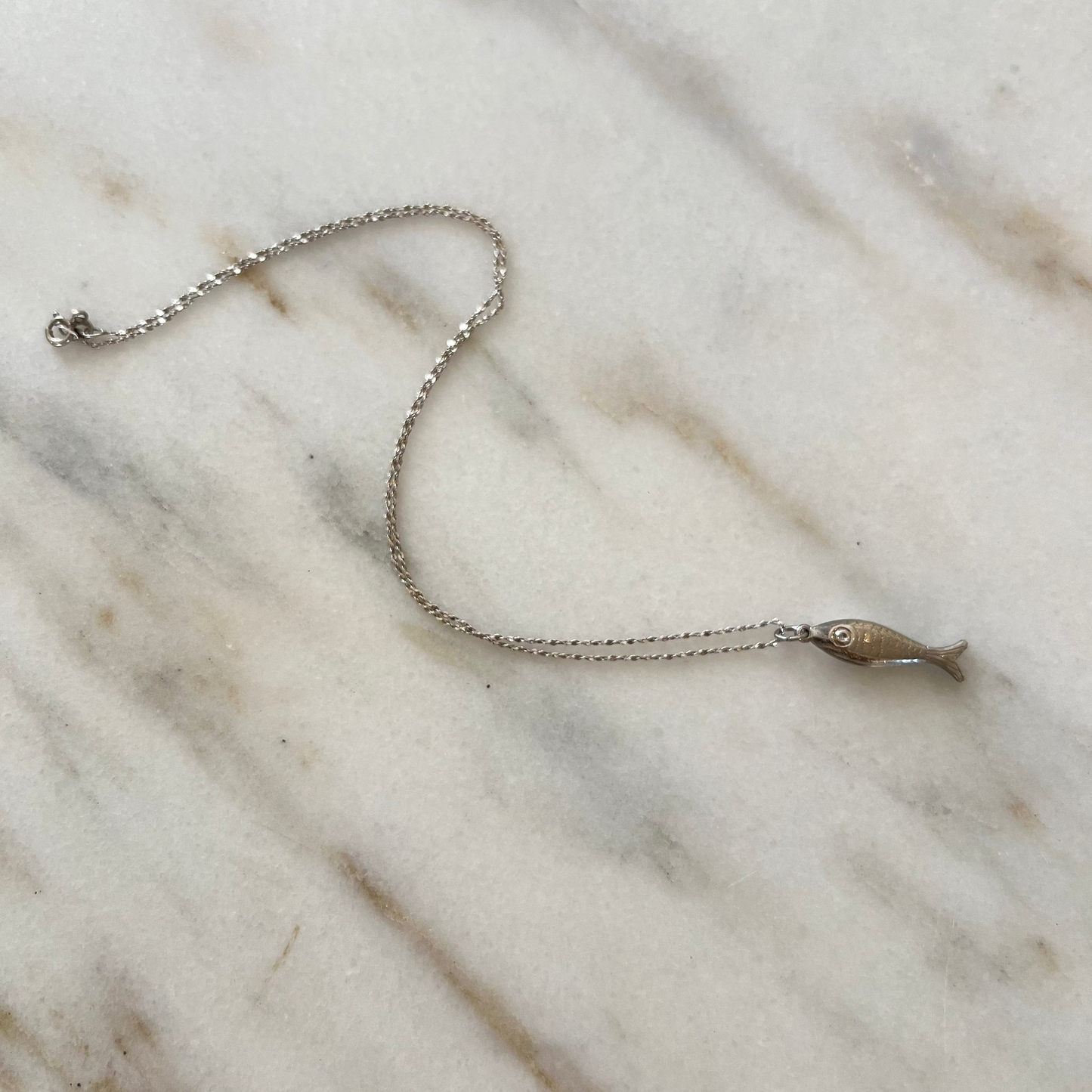 Vintage Sterling Fish Necklace