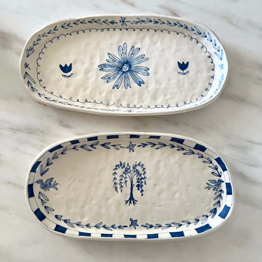 Hand Painted Oval Tray | Small