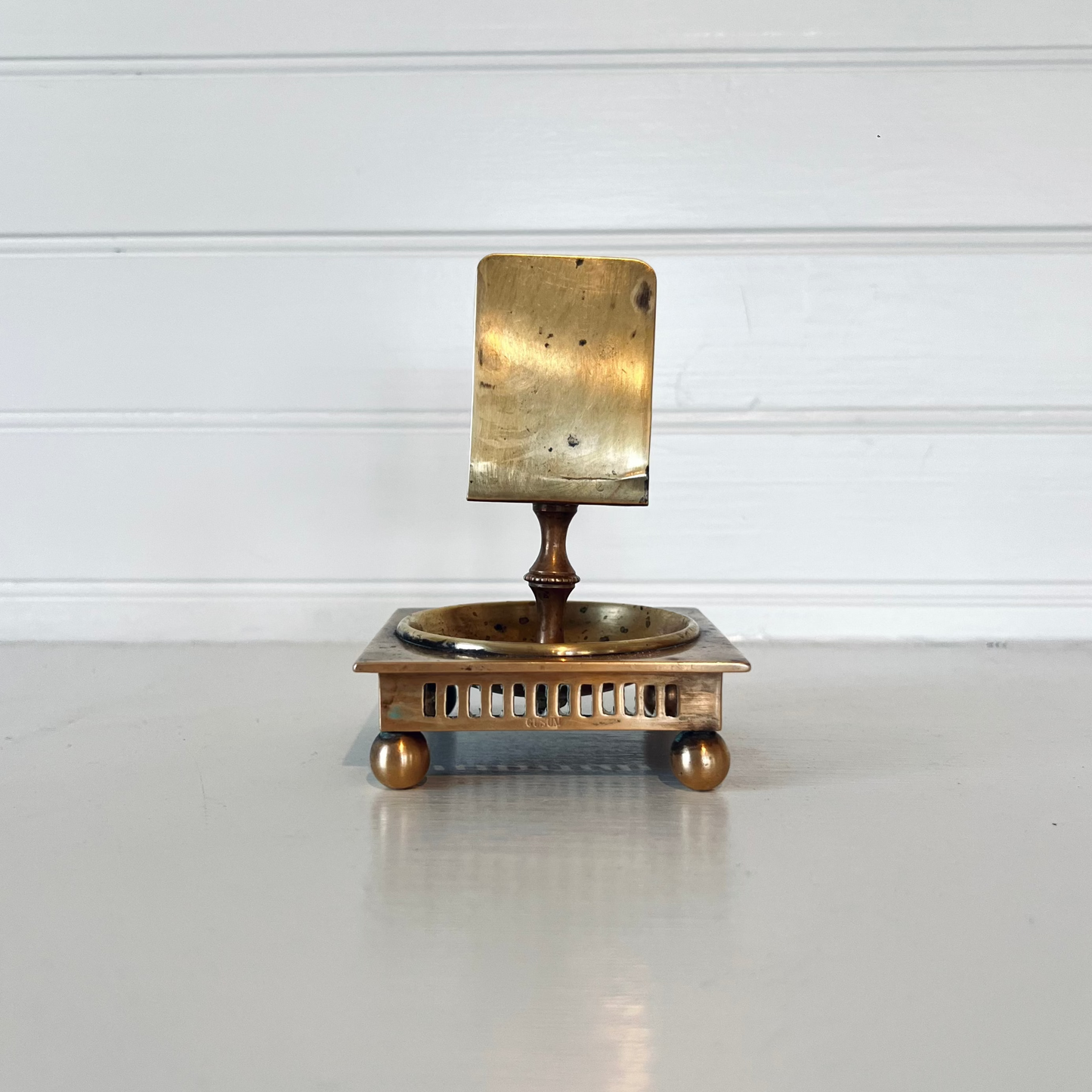Antique Brass Match Holder