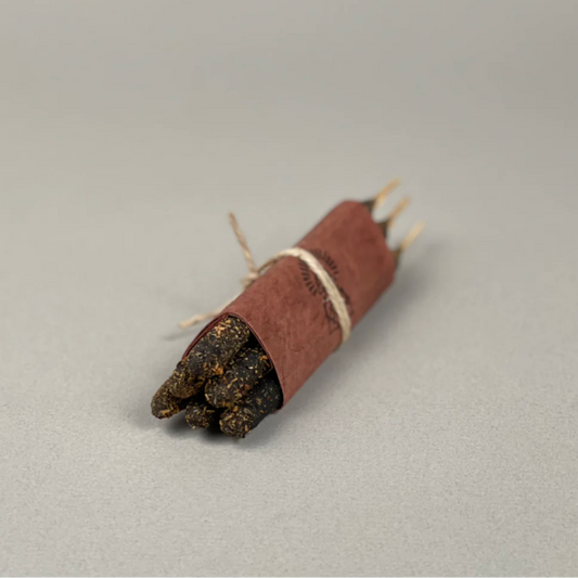 Incense bundle on a gray background