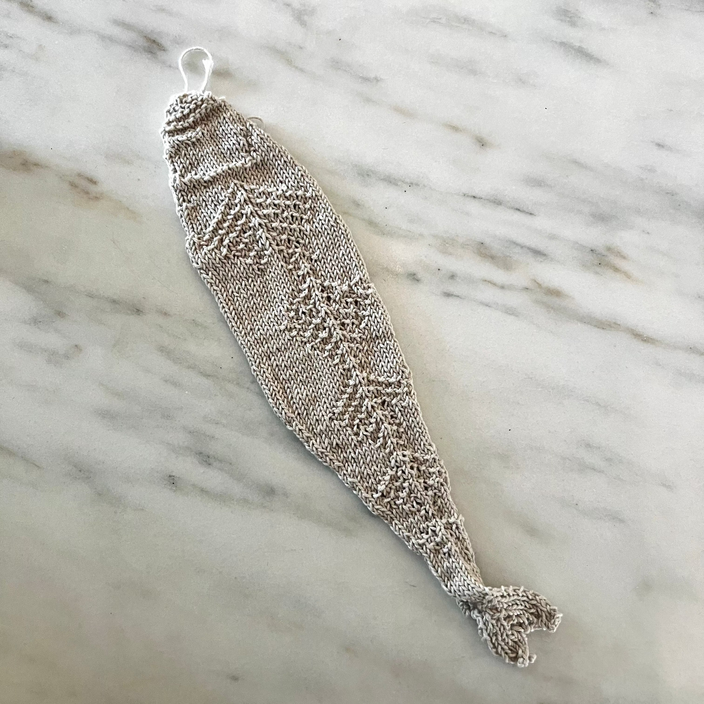 Knitted Herring Washcloth