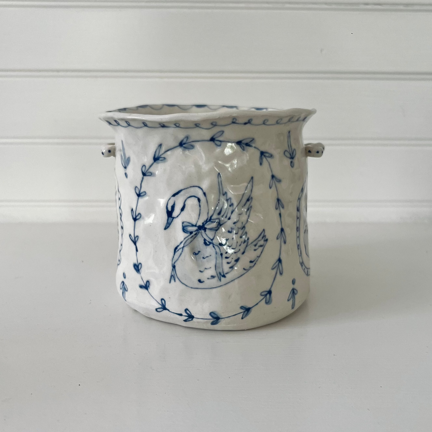 Hand painted Mini Crock by Mosco Studios