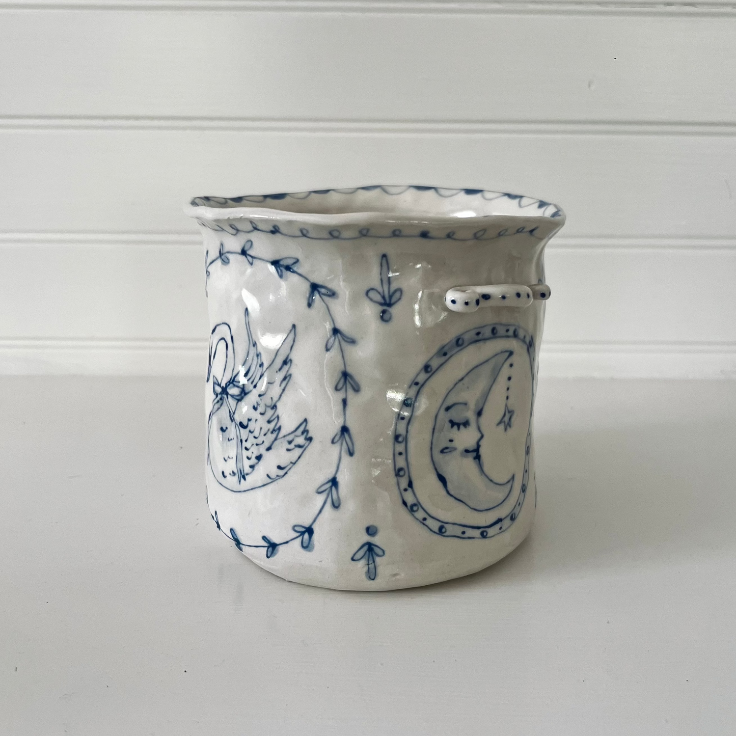 Hand painted Mini Crock by Mosco Studios