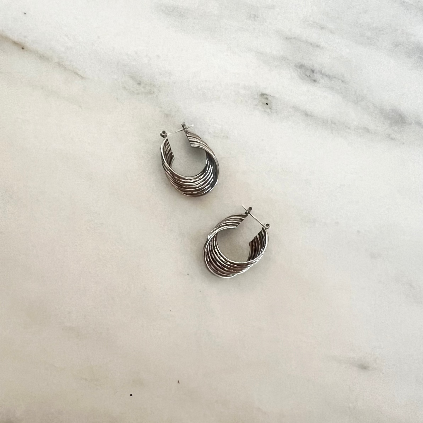 Vintage Sterling Loop Earrings